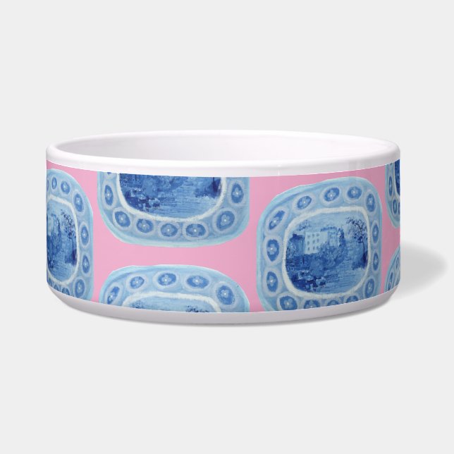 Écuelle Chinoiserie Blue Ginger Jar Jars Chien Plat (Devant)