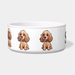 Écuelle Chiot Cocker Spaniel Mignon Personnaliser