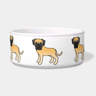 Écuelle Chiots Mastiff Anglais Ancien Fauve Dessin Animé M