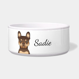 Écuelle Chocolat et Tan French Bulldog Chien Mignon & Nom