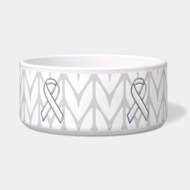Écuelle Chrome Comme Blanc Knit Ribbon Sensibilisation Imp (Devant)