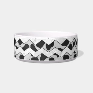 Écuelle Chvron noir et blanc dalmate
