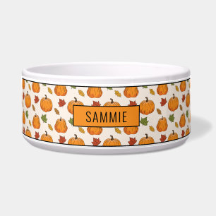 Écuelle Citrouilles et motif de feuilles d'automne colorée