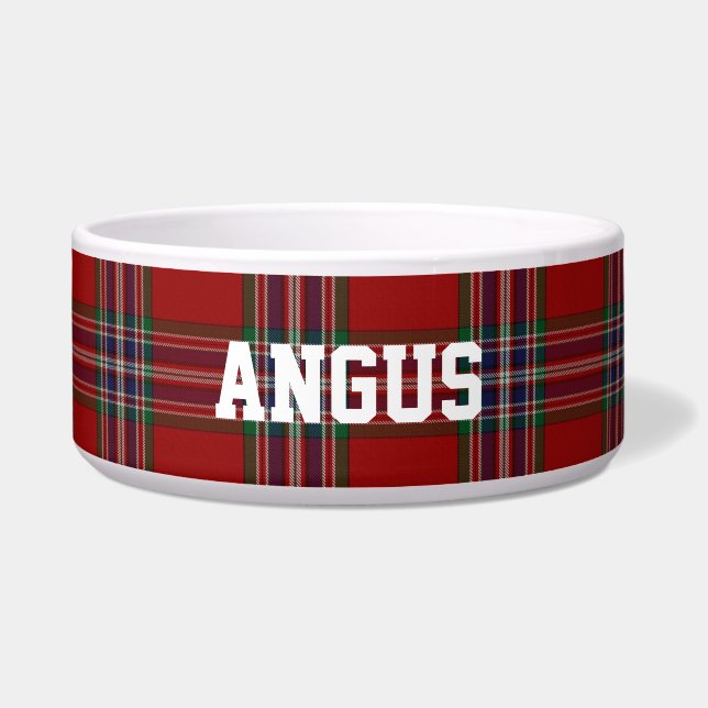 Écuelle Clan MacFarlane Tartan personnalisé Plaid Pet Bowl (Devant)