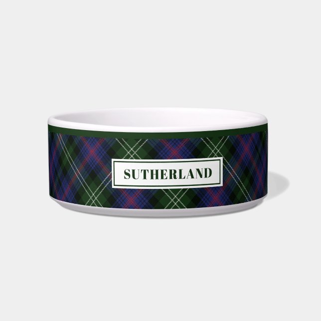 Écuelle Clan Tartan personnalisé Sutherland Plaid Motif (Devant)