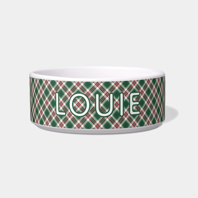 Écuelle Classic Red Green Plaid Motif Nom personnalisé Chi (Devant)