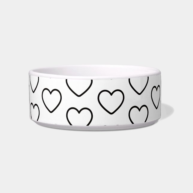 Écuelle Cœur Amour Chat Chien à pois  (Devant)
