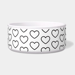 Écuelle Cœur d'amour de chat chien à pois