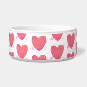 Écuelle Coeur d'aquarelle rose