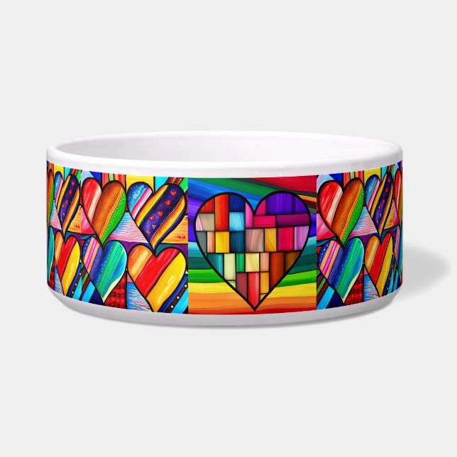 Écuelle Coeurs arc-en-ciel enchantés : Amour rempli (Droite)