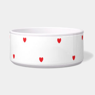 Écuelle Coeurs de doodle rouge mignons Classy blanc Élég