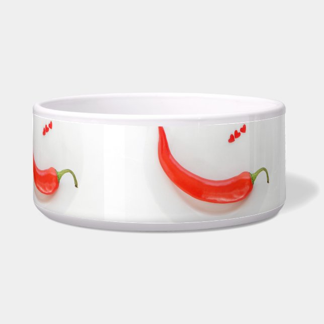 Écuelle Coeurs de poivre chaud rouge blanc (Devant)