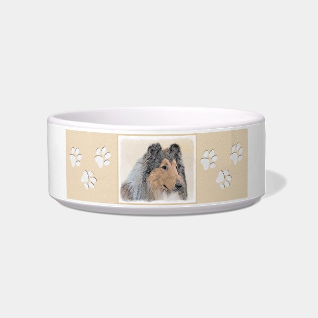 Écuelle Collie (Rough) Peinture - Cute Original Dog Art (Droite)