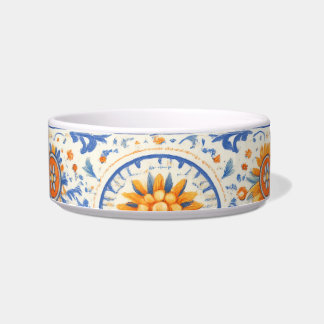 Écuelle Colorful Pet Bowl, Mediterranean Tile Inspired