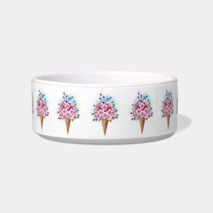 Écuelle Cône rose Sakura crème glacée gaufre