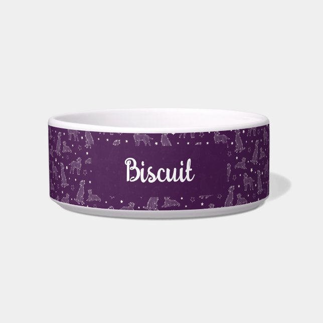 Écuelle Constellation de Chien Motif Violet et Blanc Monog (Devant)