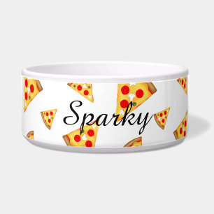 Écuelle Cool et amusante pizza tranches motif sur blanc