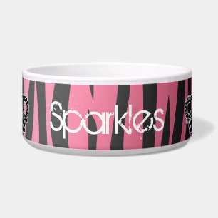 Écuelle Copie rose et noire de princesse Girly de zèbre
