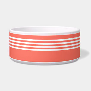 Écuelle Corail vivant et blanc quatre bandes motif