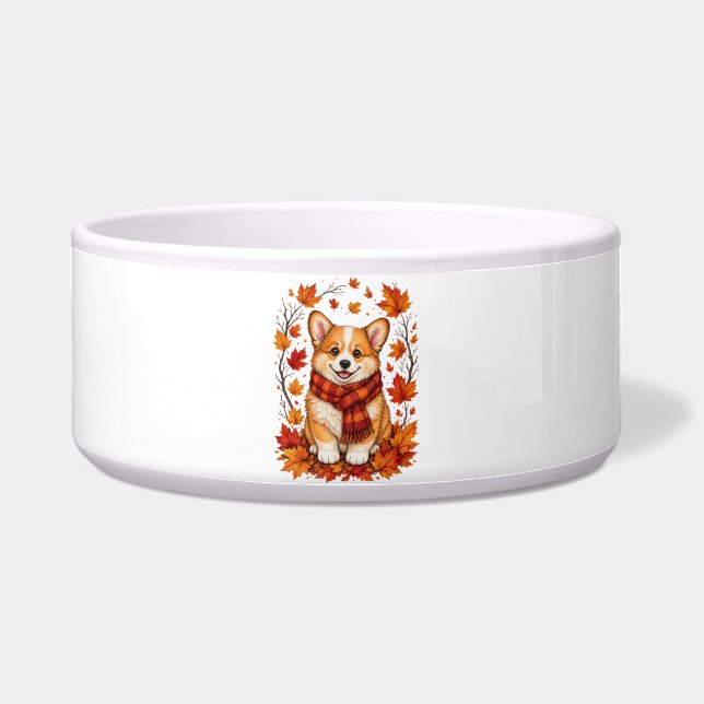 Écuelle Corgi Chien Confortable Automne (Devant)