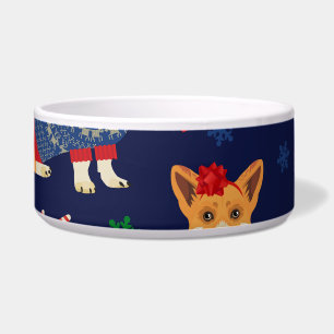Écuelle Corgis de Noël : Illustration Vintage festive.