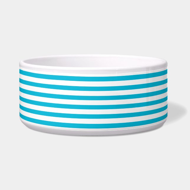 Écuelle Couleur de tendance - Vivid Cyan Stripes Bowl (Devant)