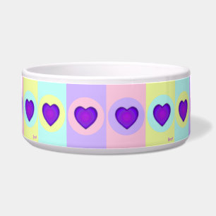 Écuelle Couleurs pastel & coeurs violets battre