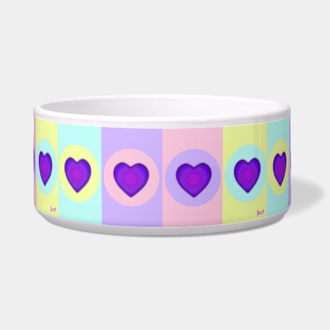 Écuelle Couleurs pastel & coeurs violets battre (Devant)