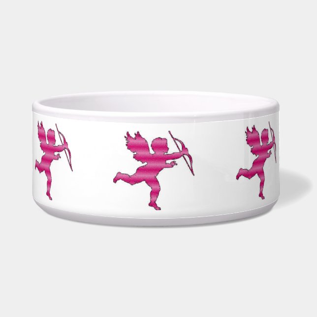 Écuelle Coupe pour chien Cupid rose pailleté (Devant)