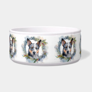Écuelle Couronne de Noël Blue Heeler Fête de Chien Festif