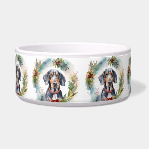 Écuelle Couronne de Noël Bluetick Coonhound Chien de fête
