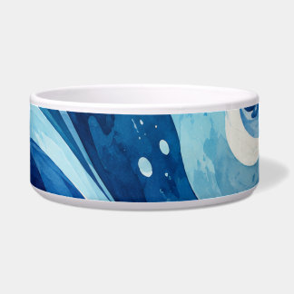 Écuelle Coussin de jet abstrait Vagues de l'océan bleu Aqu