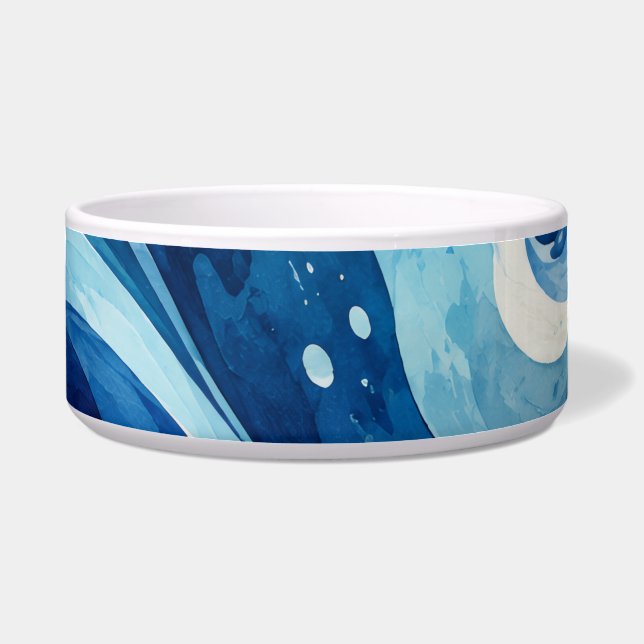 Écuelle Coussin de jet abstrait Vagues de l'océan bleu Aqu (Devant)