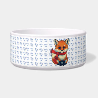Écuelle Cozy Christmas Fox Ceramic Pet Bowl