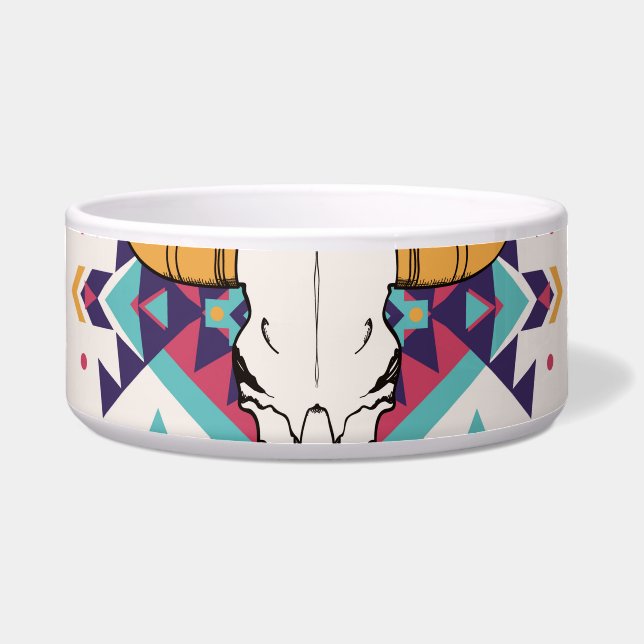 Écuelle Crâne taureau de la tribu : Boho Seamless (Devant)