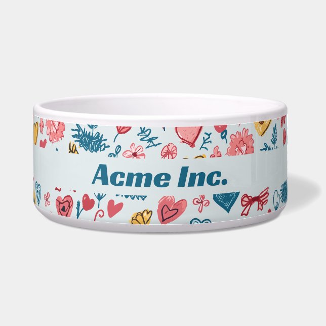 Écuelle Crayon Pastel Coeur & Fleurs (Devant)