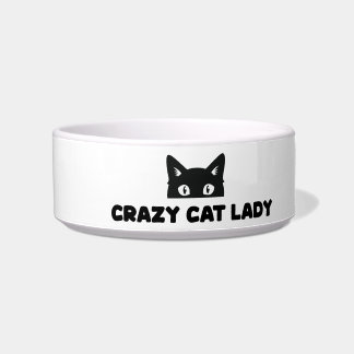 Écuelle Crazy Cat Lady Ceramic Pet Bowl