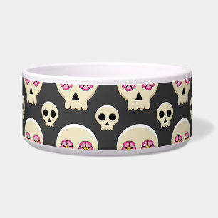 Écuelle Creepy Cute Kawaii Goth Skull with Flowers