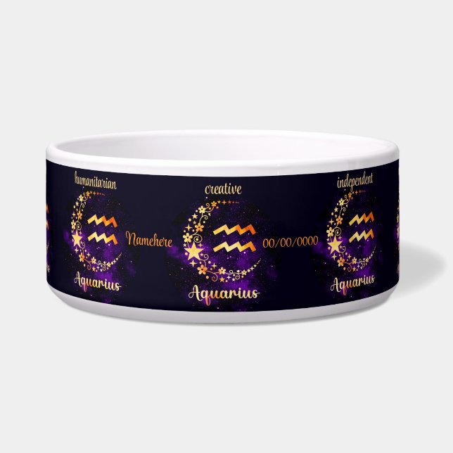 Écuelle Créez votre propre Aquarius céleste violet Zodiac (Devant)