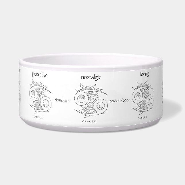 Écuelle Créez votre propre cancer noir et blanc élégant (Devant)