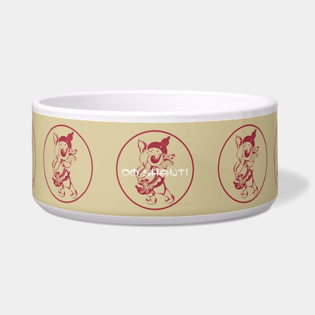 Écuelle Créez votre propre flux Ganesh rouge et or (Devant)