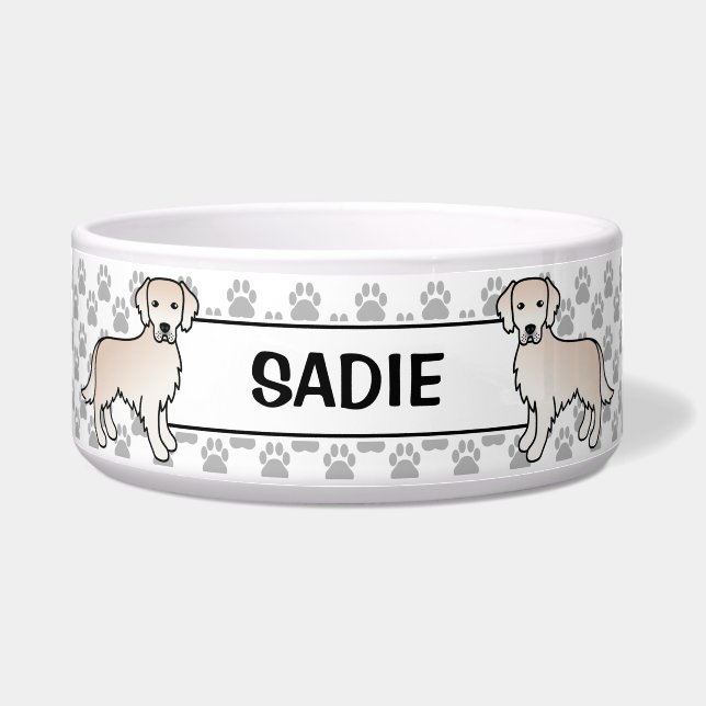 Écuelle Crème anglaise Golden Retriever Dog with Pet's Nam (Devant)