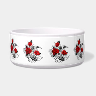 Écuelle Croissant mécanique avec roses rouges