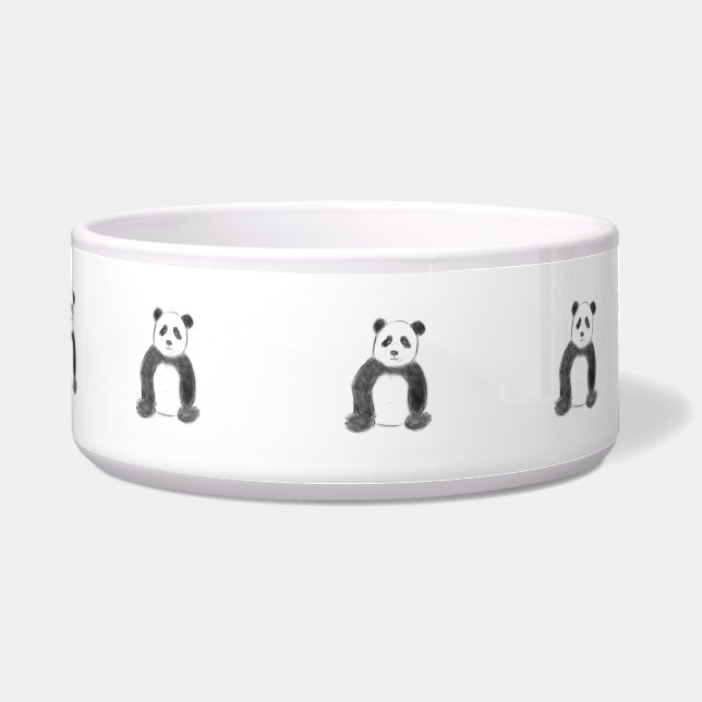 Écuelle Croquis de panda en noir et blanc (Devant)