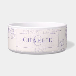 Écuelle Custom Botanical Monogram | Dog Cat Pet Bowl