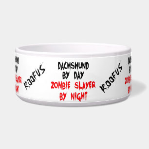 Écuelle Custom Nommé Dachshund Chien Zombie Plaisanterie B