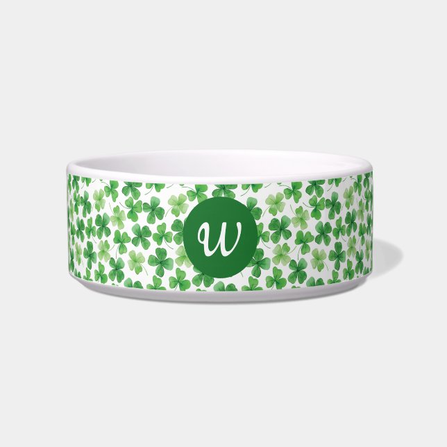 Écuelle Custom St Patrick's Day Shamrock Vert Clover Pet (Devant)