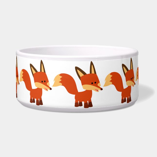Écuelle Cute Astute Cartoon Fox Dog Bowl (Devant)