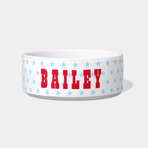 Écuelle Cute Blue Stars Chien Chien Chien Chien Chat Kitty