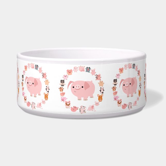 Écuelle Cute Cartoon Cochon Mandala Pet Bowl (Devant)